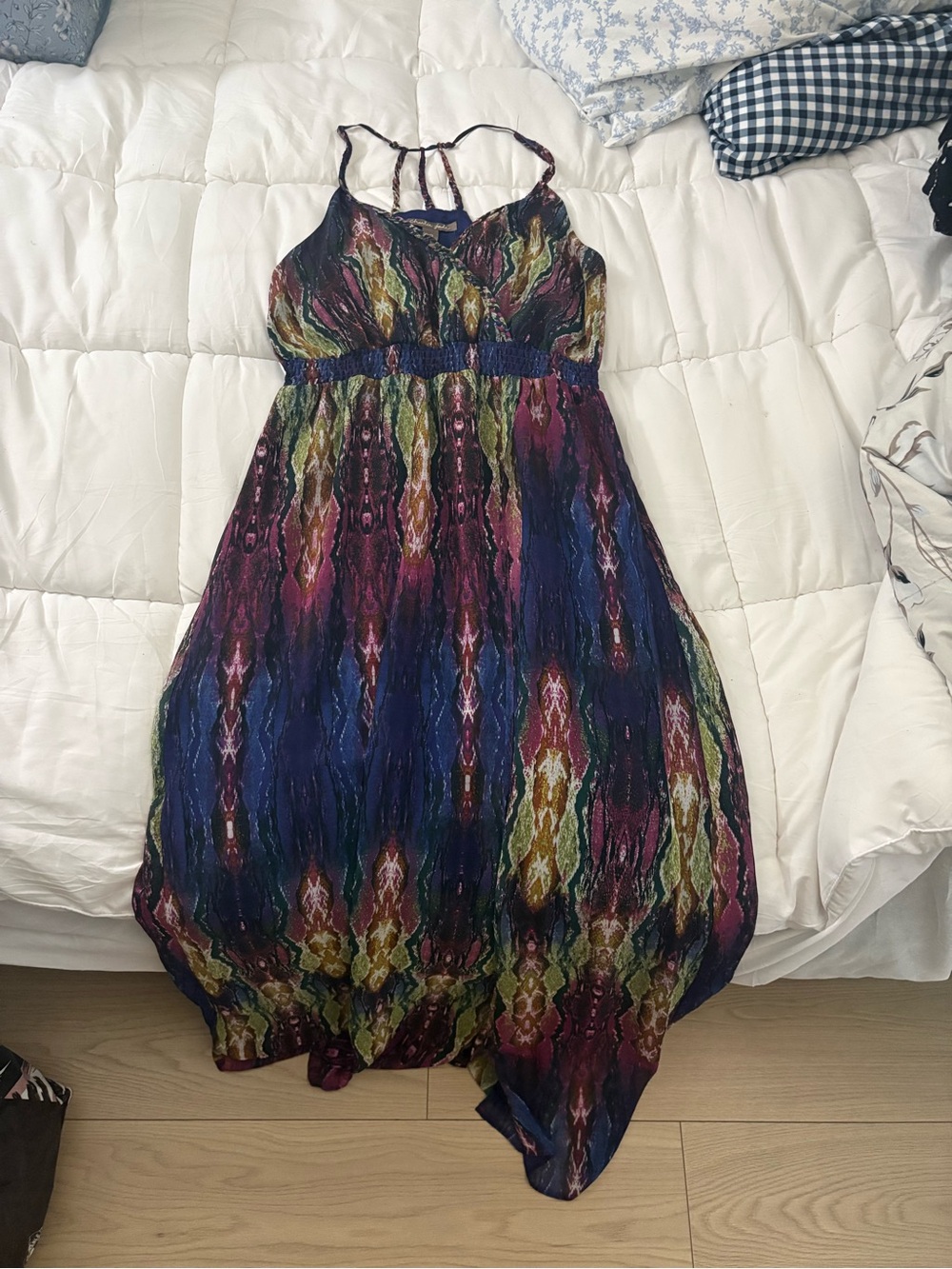 charlie jade Multicolor Ikat-Print Spaghetti-Strap Maxi Dress